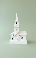 White Wooden Church With Light