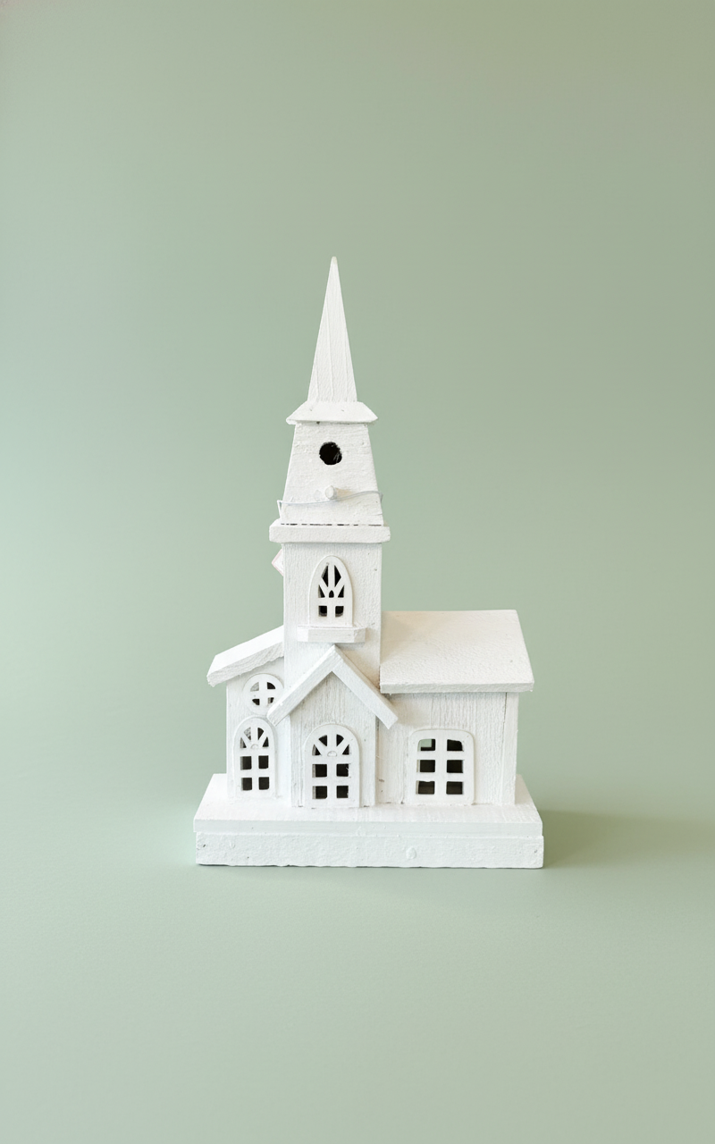 White Wooden Church With Light