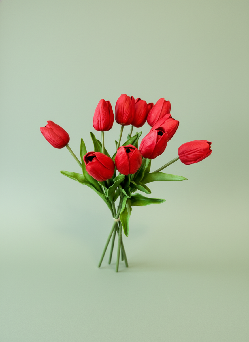 Real Touch Tulips Red