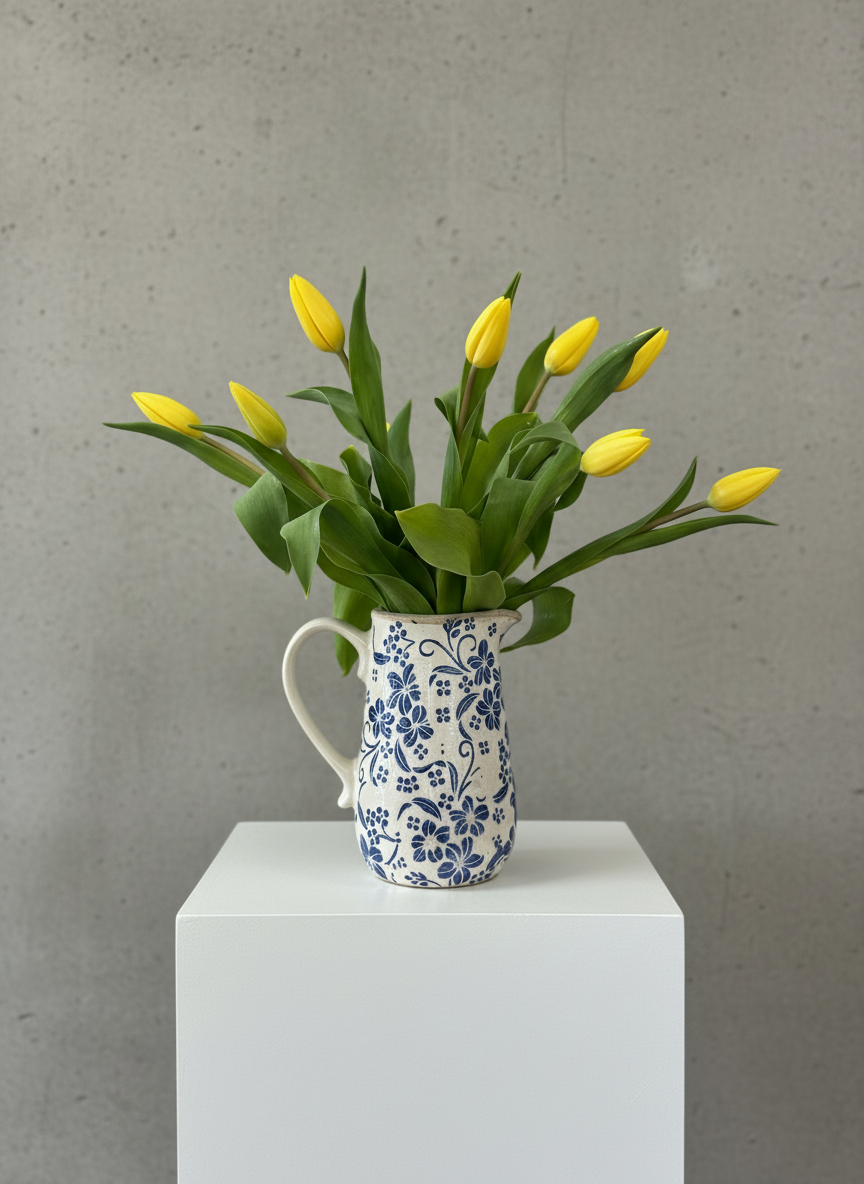 Spring Tulip Pitcher Arrangement