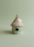 Round Tan & Green Birdhouse