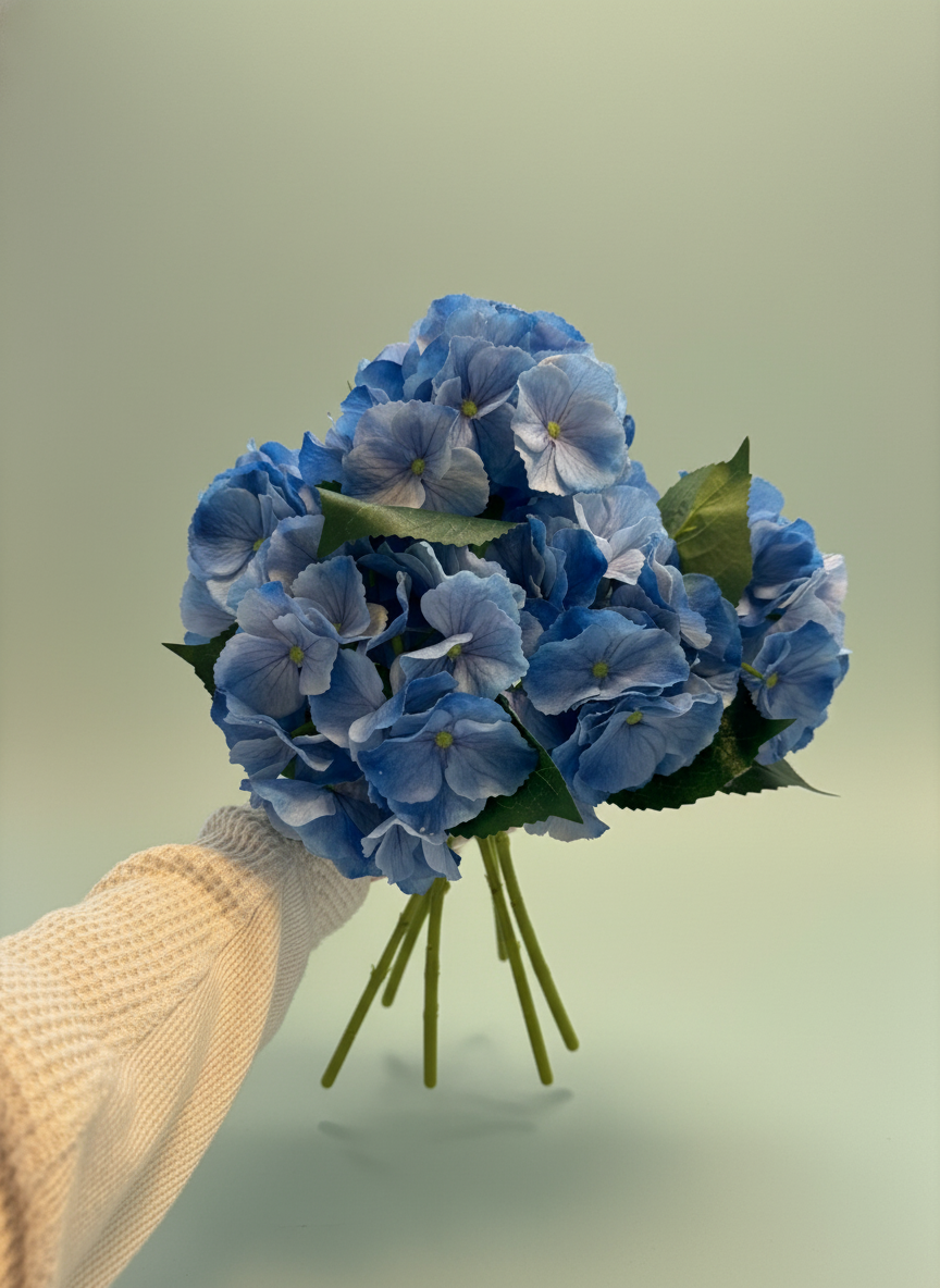 Real Touch Blue Hydrangeas