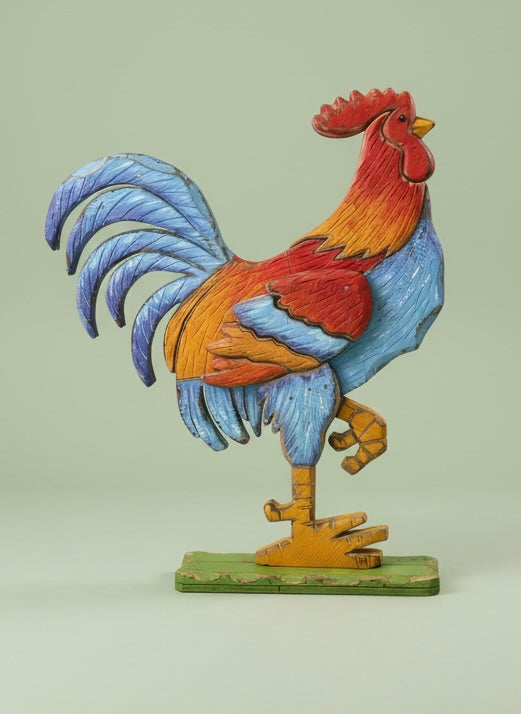 Wooden Standing Rooster