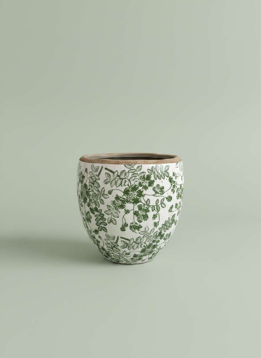 Green Floral Vessel