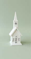 White Wooden Church With Light