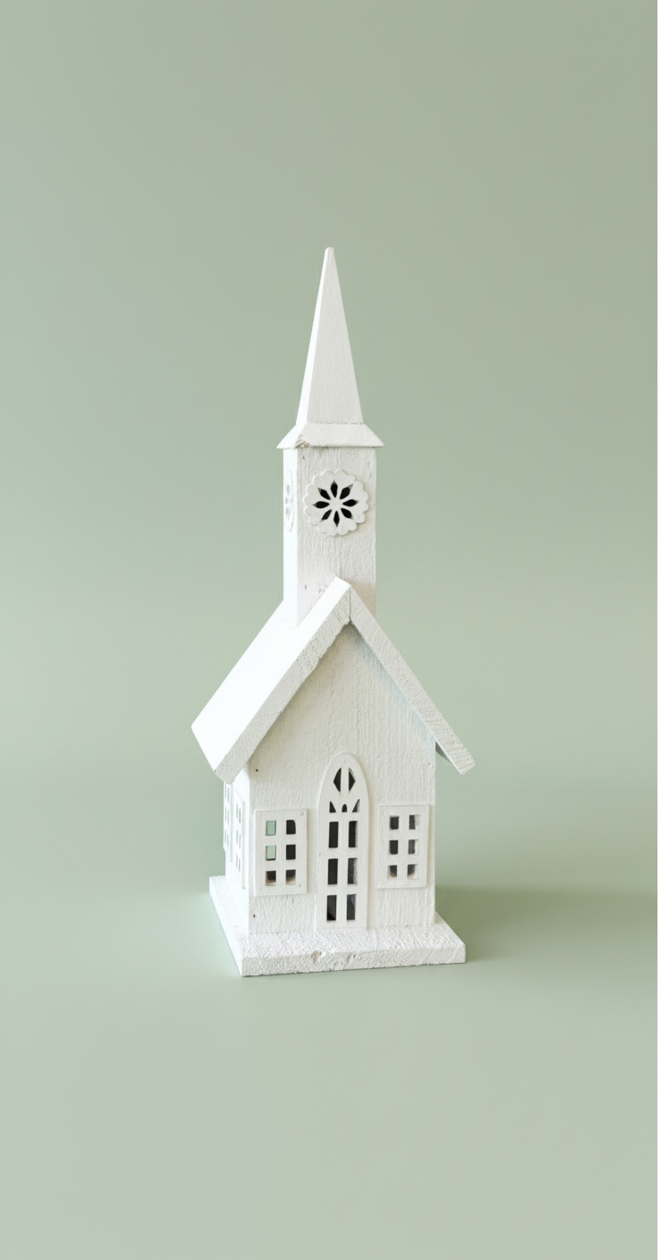 White Wooden Church With Light